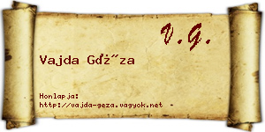 Vajda Géza névjegykártya